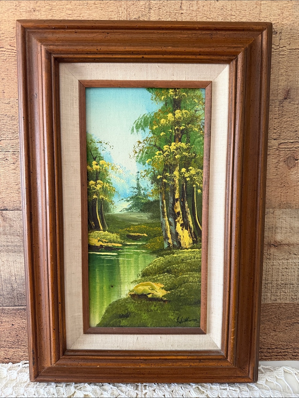 Vtg Spring or Summer Landscape Original Oil on Board Painting / 12” x 18”